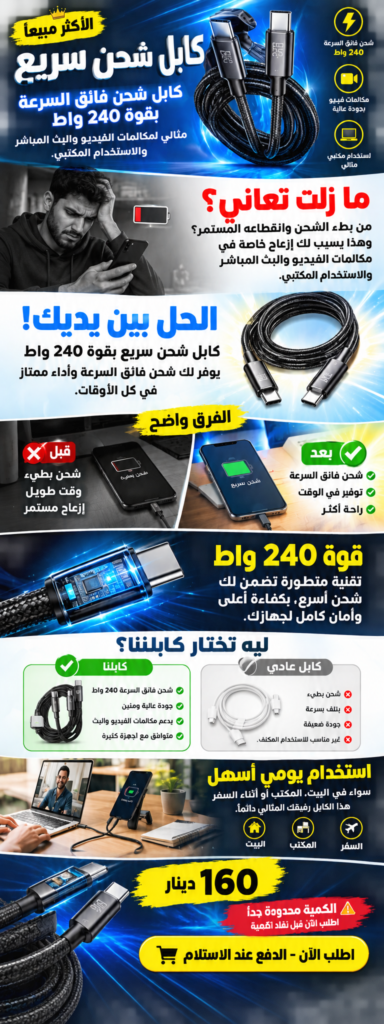 affiche publicitaire pour câble de charge rapide